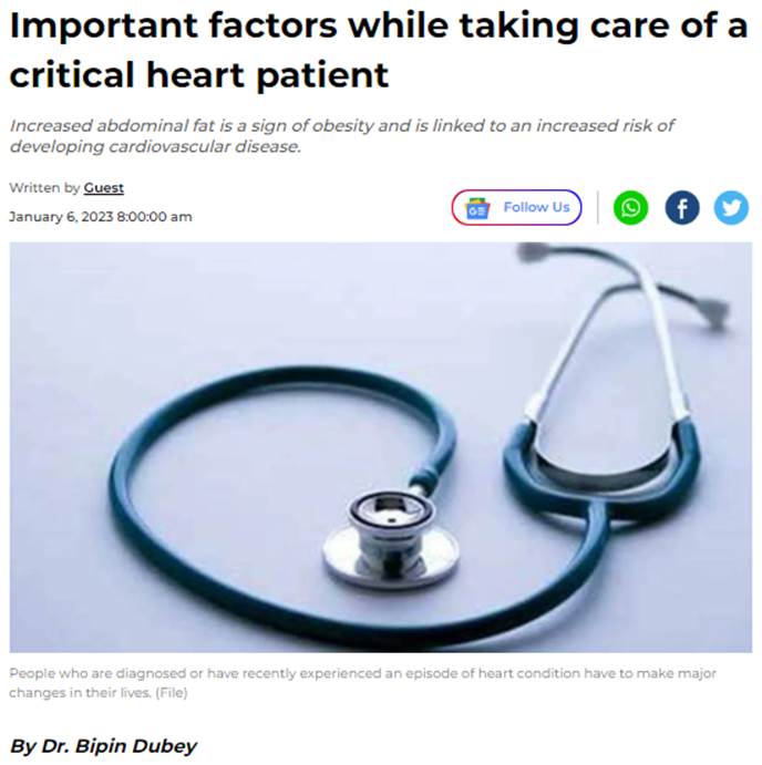 Dr. Bipin Dubey in Financialexpress.com