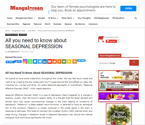 Dr. Krithishree Somanna in Mangalorean