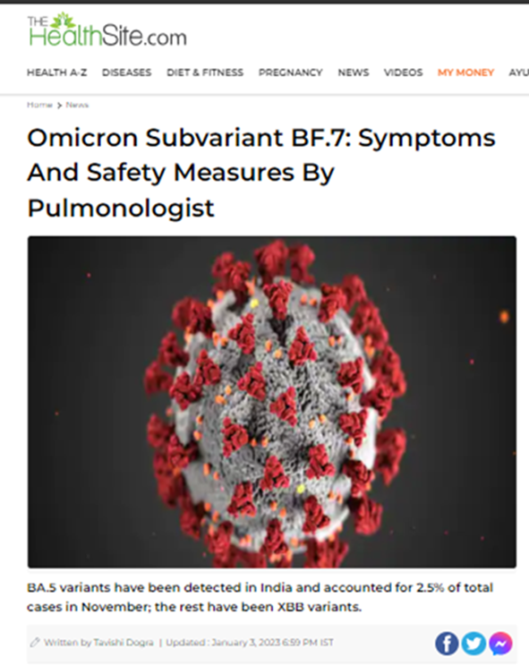 Dr. Suhas H S in The Healthsite