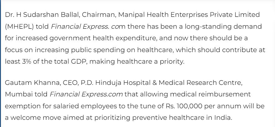 Dr. Sudarshan Ballal in The Financial Express