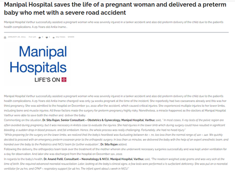 Dr. Sita Rajan and Dr. Anand Patil in Medgate Today