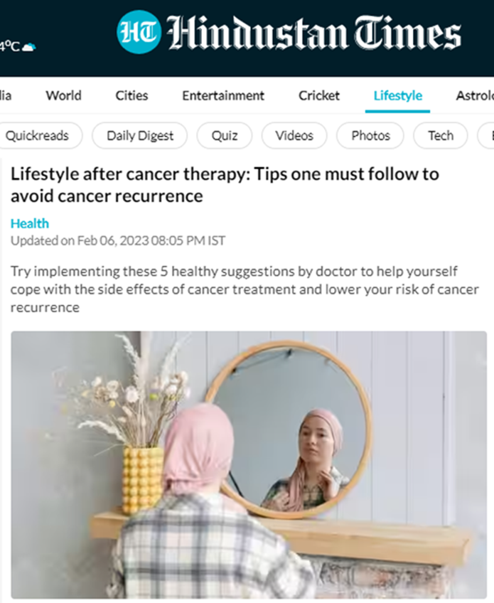 Dr. Satish Kumar in Hindustan Times